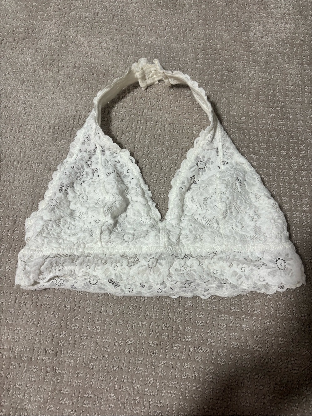 Aerie White Lace Halter Bralette